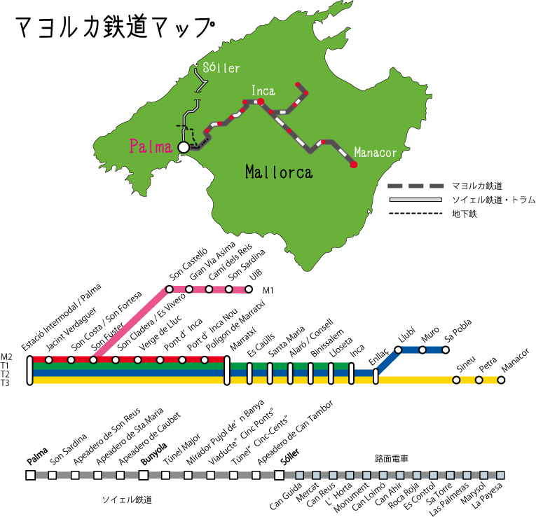 マヨルカ鉄道の旅 Tib電車の乗り方から降り方まで列車でｇｏ マヨルカくる